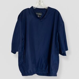 FootJoy Size Medium Windbreaker Jacket Blue Short Sleeve V Neck Golf Activewear